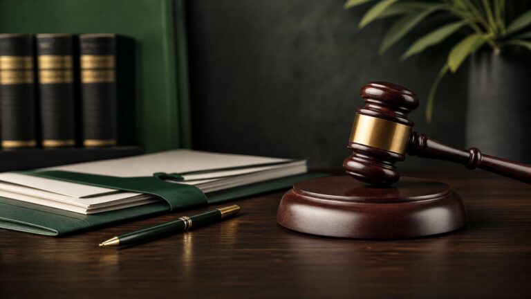 A judge's gavel beside legal documents
